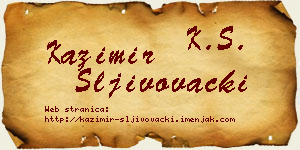 Kazimir Šljivovački vizit kartica